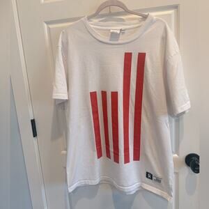 Good American GOODIES RED FLAG OVERSIZED WHITE TEE